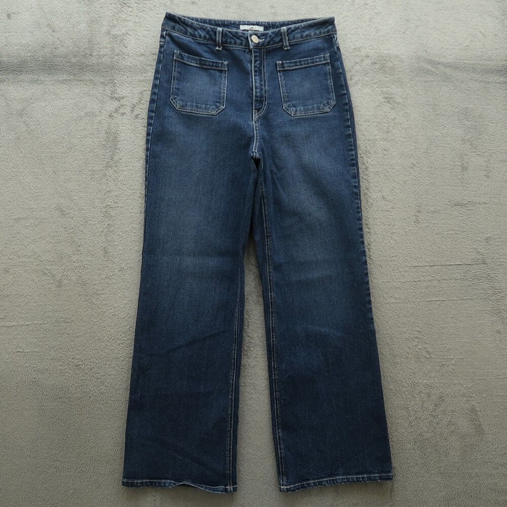 Copper Key Jeans Junior's Size 9 Blue High-Rise Wide-Leg Denim 29.5" Inseam